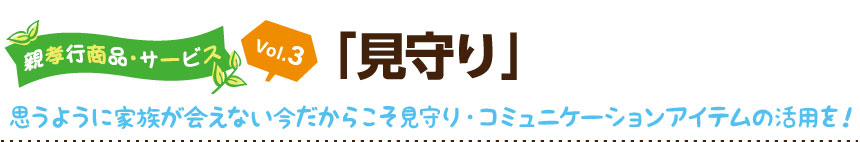 親孝行商品・サービス VOL.3 「見守り」